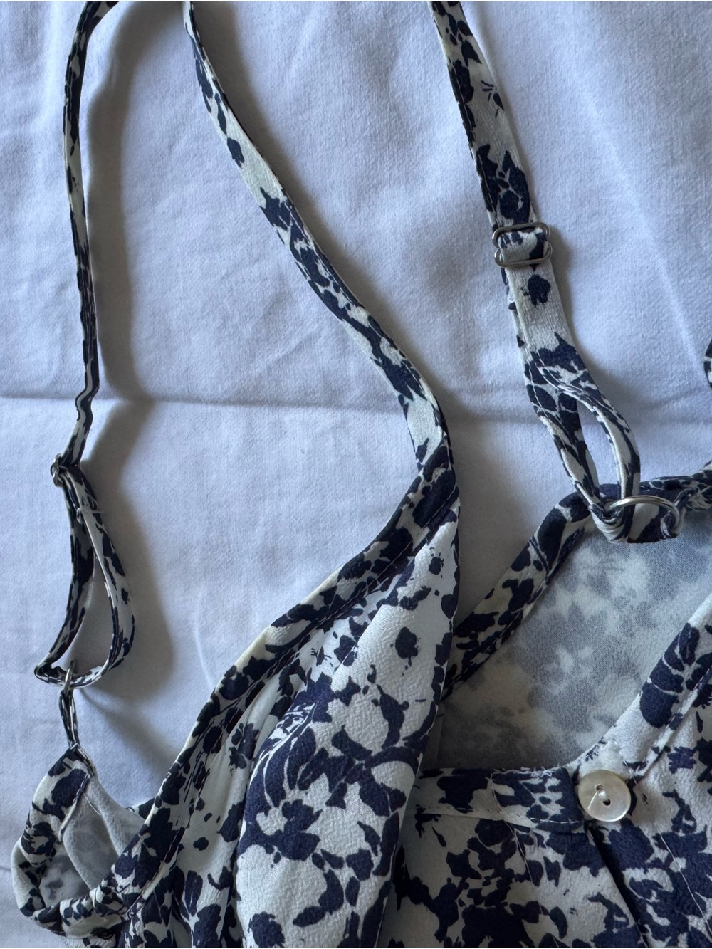 Rails Navy and White Floral Button-Front Mini Dress - Picture 6 of 8